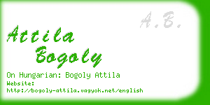 attila bogoly business card